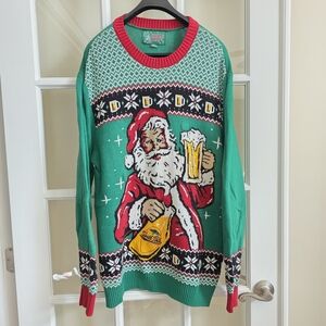 Ugly Christmas Sweater Santa North Pole Winter Ale Beer Mens size XXLarge